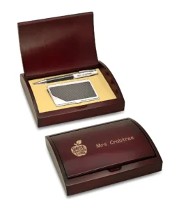 Best Teacher Ever Pen & Card Holder Set - Personalized