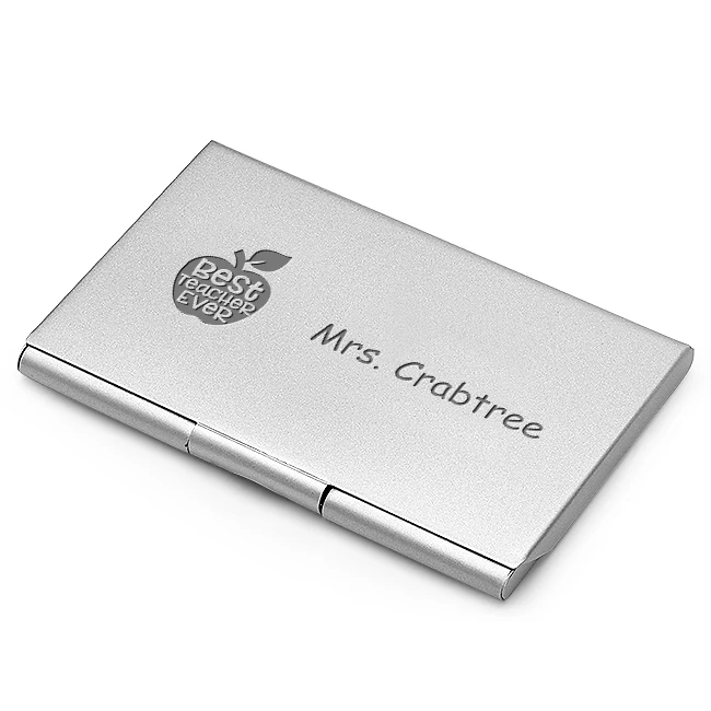 Best Teacher Ever Personalized Steel Business Card Hold` 2 Best Teacher Ever Personalized Steel Business Card Hold` - Image 2