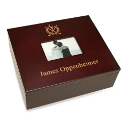 Crossing Golf Clubs Laser Engraved Treasure Box With Photo Frame