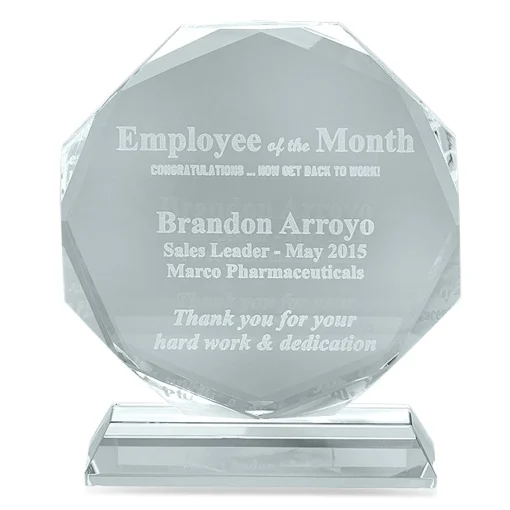 Employee Of The Month Crystal Octagon Award -Acme || Concord Shop employee of the month crystal octagon award 63