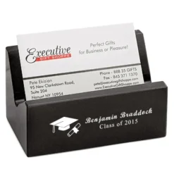 Graduate S Cap & Gown Laser Engraved Desktop Business Card Holder