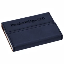 Personalized Blue & Black Business Card Case