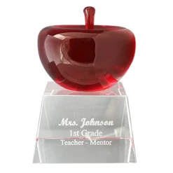 Personalized Red & Clear Crystal Desktop Apple