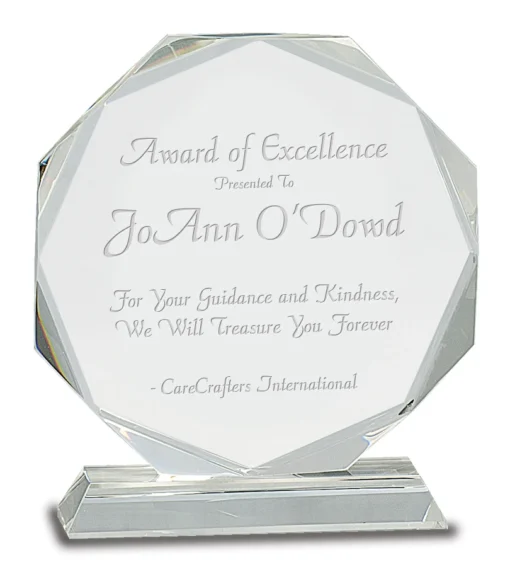 Personalized Round Facet Crystal Recognition Award -Acme || Concord Shop personalized round facet crystal award 71