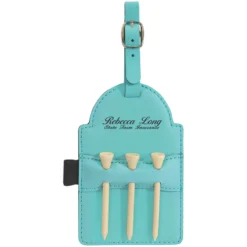 Personalized Teal Golf Bag Tag With Tees