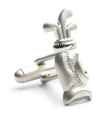 Plated Golf Bag Cufflink@ 1 Plated Golf Bag Cufflink@
