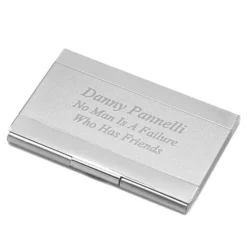 Acme || Concord Shop -Acme || Concord Shop satin silver business card holder with polished edges free engraving 92 1