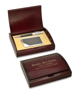 World S Best Teacher Card Holder & Pen Set